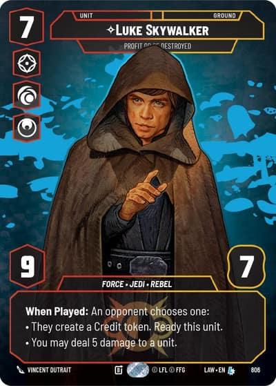 Luke Skywalker - Profit or Be Destroyed (Prestige) 806 A Lawless Time Star Wars Unlimited card