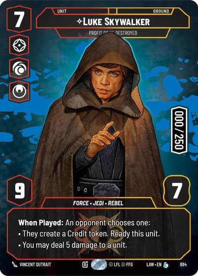 Luke Skywalker - Profit or Be Destroyed (Serialized) 884 A Lawless Time Star Wars Unlimited card