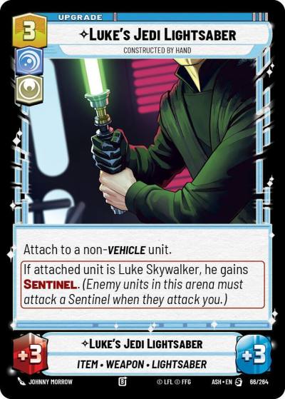 Luke's Jedi Lightsaber - Constructed by Hand 66/264 Ashes of the Empire Star Wars card