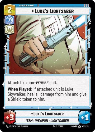 Luke's Lightsaber 053/252 Spark of Rebellion Star Wars card