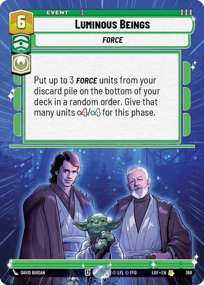 Luminous Beings (Hyperspace) 368 Legends of the Force Star Wars card