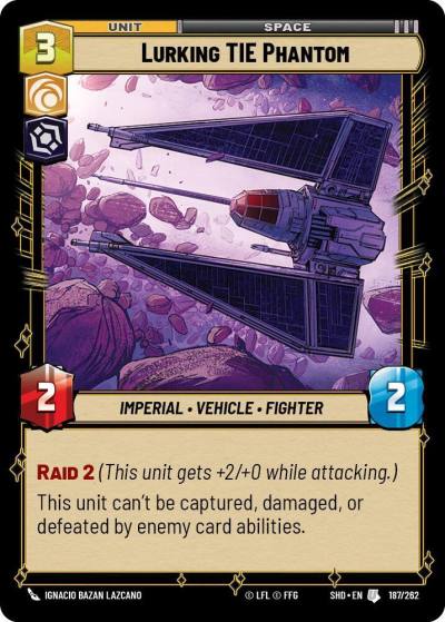 Lurking TIE Phantom 187/262 Shadows of the Galaxy Star Wars card