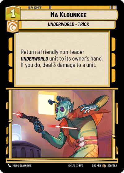 Ma Klounkee 229/262 Shadows of the Galaxy Star Wars card