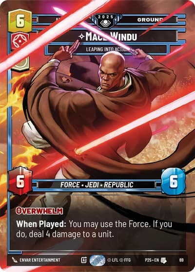 Mace Windu - Leaping into Action (69) 69 Organized Play Promos Star Wars card