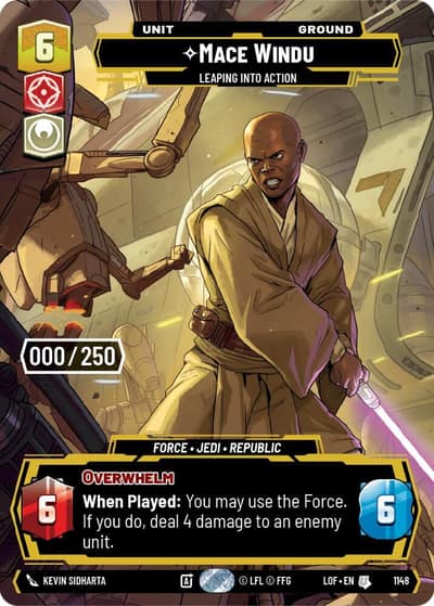 Mace Windu - Leaping into Action (Serialized) 1148 Legends of the Force Star Wars card