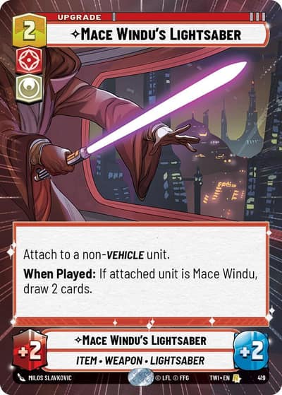 Mace Windu's Lightsaber (Hyperspace) 419 Twilight of the Republic Star Wars card