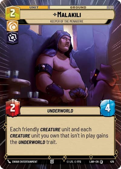 Malakili - Keeper of the Menagerie (Hyperspace) 476 A Lawless Time Star Wars card