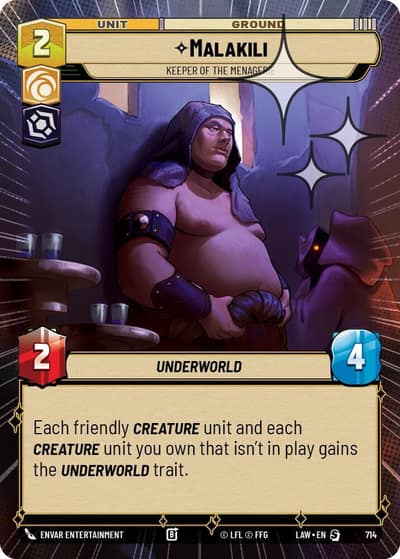 Malakili - Keeper of the Menagerie (Hyperspace Foil) 714 A Lawless Time Star Wars card