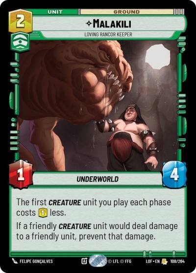 Malakili - Loving Rancor Keeper 108/264 Legends of the Force Star Wars card