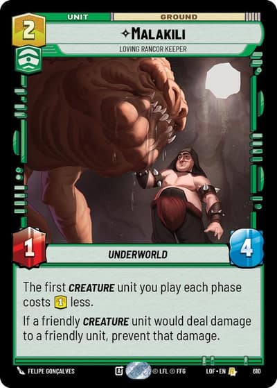 Malakili - Loving Rancor Keeper (Foil) 610 Legends of the Force Star Wars card