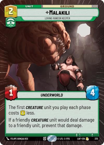 Malakili - Loving Rancor Keeper (Hyperspace) 372 Legends of the Force Star Wars card