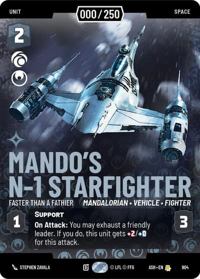 Mando's N-1 Starfighter - Faster than a Fathier (Serialized) 904 Ashes of the Empire Star Wars card