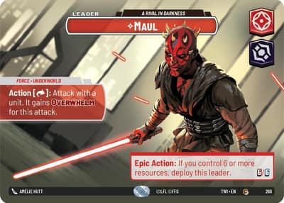 Maul - A Rival in Darkness (Showcase) 266 Twilight of the Republic Star Wars card