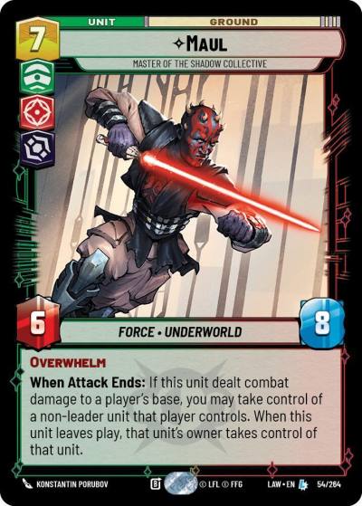 Maul - Master of the Shadow Collective 54/264 A Lawless Time Star Wars card