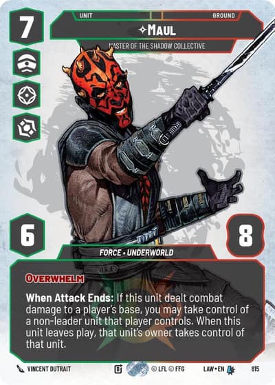 Maul - Master of the Shadow Collective (Prestige) 815 A Lawless Time Star Wars card