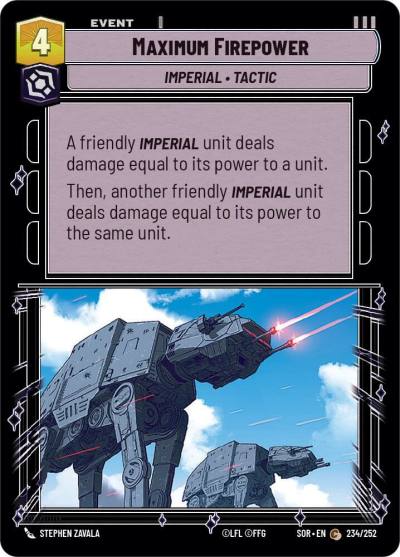 Maximum Firepower 234/252 Spark of Rebellion Star Wars card