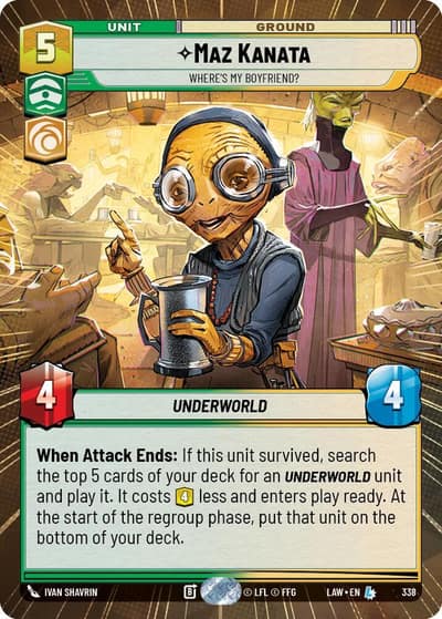 Maz Kanata - Where's My Boyfriend? (Hyperspace) 338 A Lawless Time Star Wars card