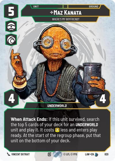 Maz Kanata - Where's My Boyfriend? (Prestige) 820 A Lawless Time Star Wars card