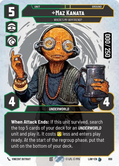 Maz Kanata - Where's My Boyfriend? (Serialized) 898 A Lawless Time Star Wars card