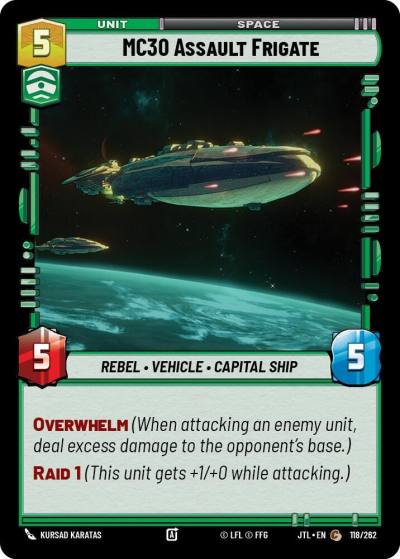 MC30 Assault Frigate 118/262 Jump to Lightspeed Star Wars card