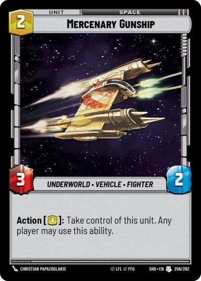Mercenary Gunship 256/262 Shadows of the Galaxy Star Wars card