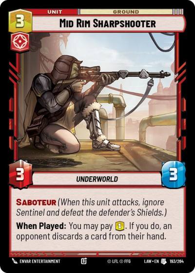 Mid Rim Sharpshooter 193/264 A Lawless Time Star Wars card