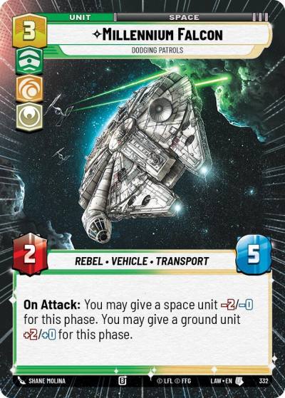 Millennium Falcon - Dodgin Patrols (Hyperspace) 332 A Lawless Time Star Wars card
