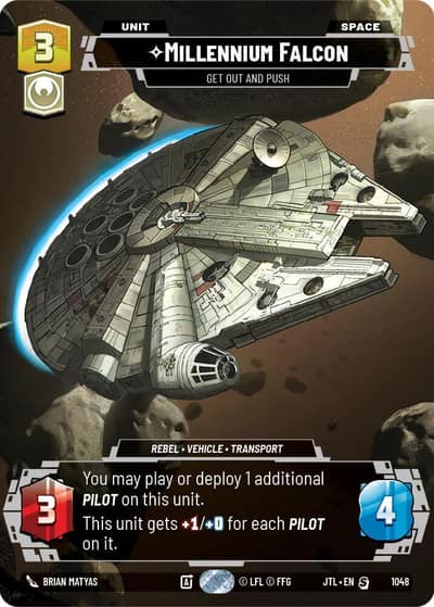 Millennium Falcon - Get Out And Push (Prestige) 1048 Jump to Lightspeed Star Wars card