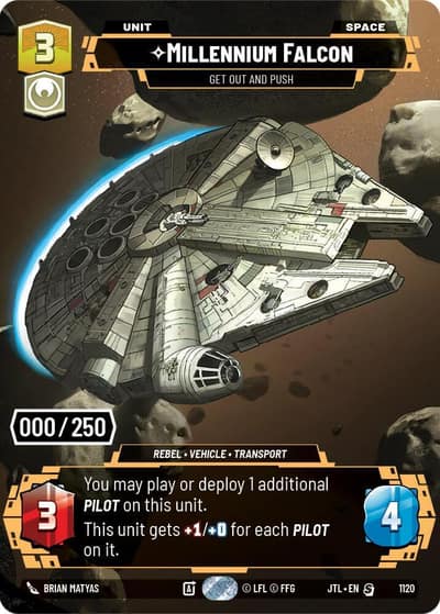 Millennium Falcon - Get Out And Push (Serialized) 1120 Jump to Lightspeed Star Wars card