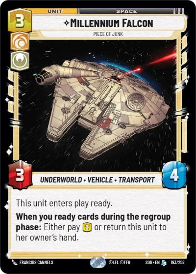 Millennium Falcon - Piece of Junk 193/252 Spark of Rebellion Star Wars card