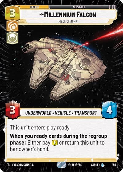 Millennium Falcon - Piece of Junk (Hyperspace) 455 Spark of Rebellion Star Wars card