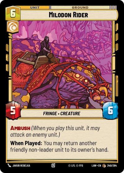 Milodon Rider 240/264 A Lawless Time Star Wars card