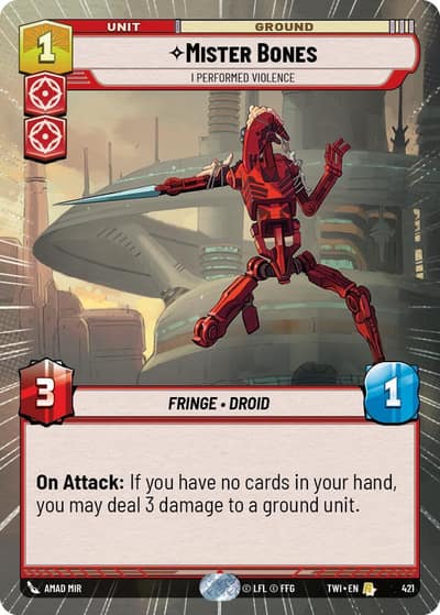 Mister Bones - I Performed Violence (Hyperspace) 421 Twilight of the Republic Star Wars card