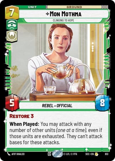 Mon Mothma - Clinging to Hope (Foil) 613 Secrets of Power Star Wars card