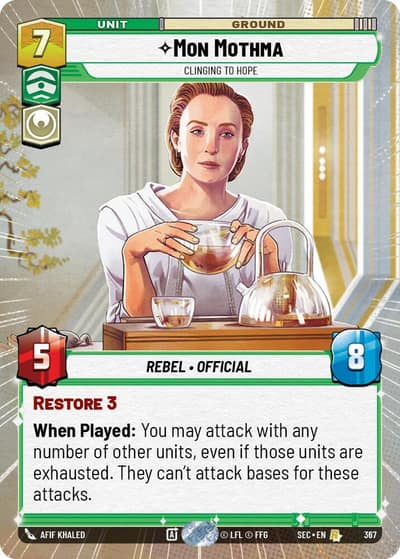 Mon Mothma - Clinging to Hope (Hyperspace) 367 Secrets of Power Star Wars card