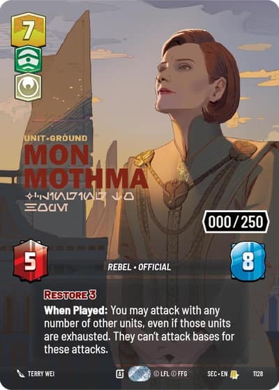 Mon Mothma - Clinging to Hope (Serialized) 1128 Secrets of Power Star Wars card