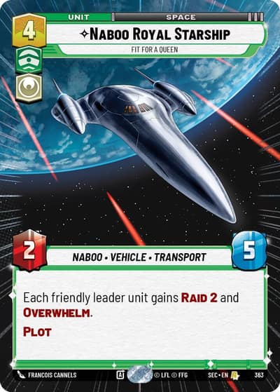Naboo Royal Starship - Fit For A Queen (Hyperspace) 363 Secrets of Power Star Wars card
