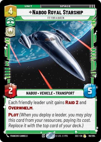 Naboo Royal Starship - Fit For A Queen 99/264 Secrets of Power Star Wars card