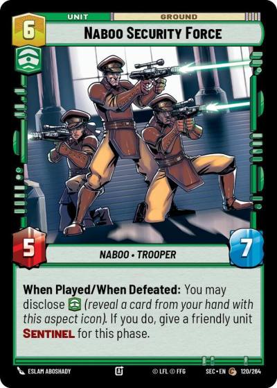 Naboo Security Force 120/264 Secrets of Power Star Wars card