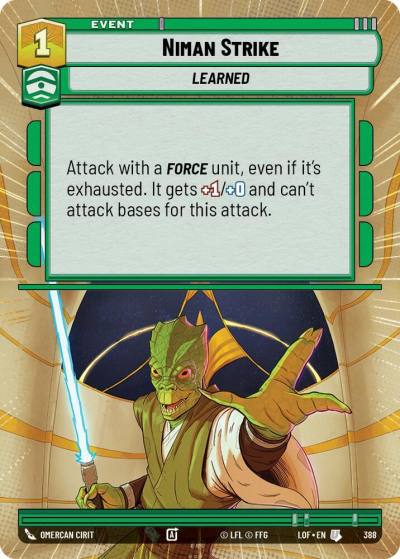 Niman Strike (Hyperspace) 388 Legends of the Force Star Wars card
