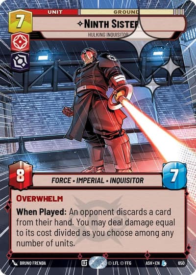 Ninth Sister - Hulking Inquisitor (Hyperspace Foil) 650 Ashes of the Empire Star Wars card