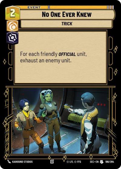 No One Ever Knew 196/264 Secrets of Power Star Wars card