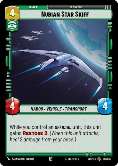 Nubian Star Skiff 116/264 Secrets of Power Star Wars card