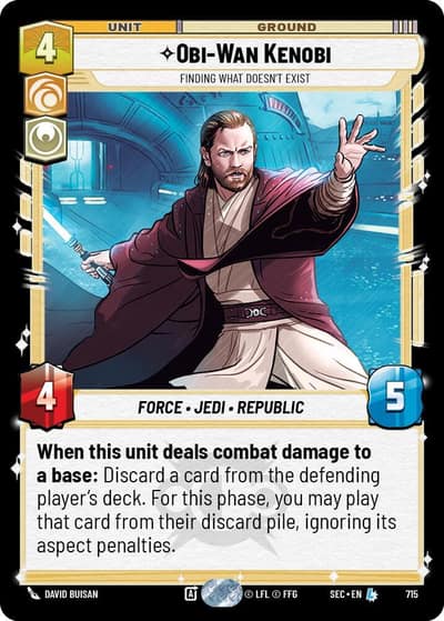 Obi-Wan Kenobi - Finding What Doesn't Exist (Foil) 715 Secrets of Power Star Wars card