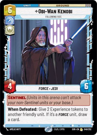 Obi-Wan Kenobi - Following Fate 049/252 Spark of Rebellion Star Wars card