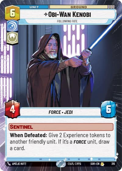 Obi-Wan Kenobi - Following Fate (Hyperspace) 315 Spark of Rebellion Star Wars card