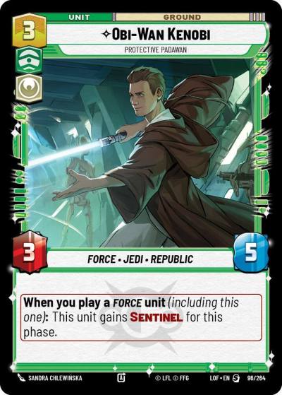 Obi-Wan Kenobi - Protective Padawan 096/264 Legends of the Force Star Wars card