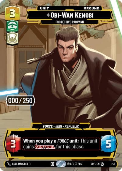 Obi-Wan Kenobi - Protective Padawan (Serialized) 1142 Legends of the Force Star Wars card