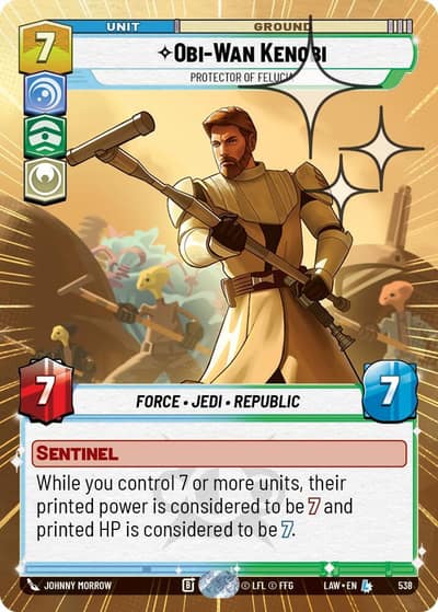 Obi-Wan Kenobi - Protector of Felucia (Hyperspace Foil) 538 A Lawless Time Star Wars card