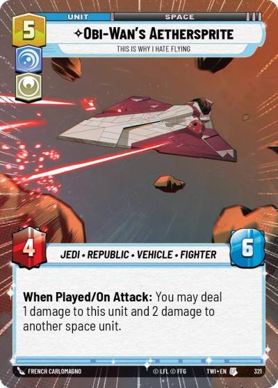 Obi-Wan's Aethersprite - This is Why I Hate Flying (Hyperspace) 321 Twilight of the Republic Star Wars card